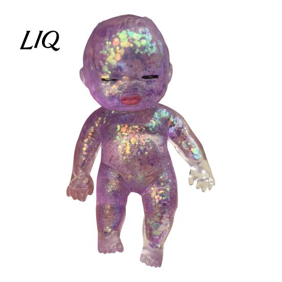 Babies Stress Ball Glitter Relief Toy, Clear Baby Doll Squeeze Soft Stretchy Reliever Fidget Relaxing Gift for Adults Kids, Party Favors Portable