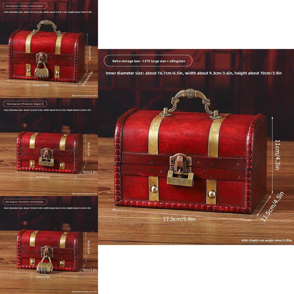 Wooden Privacy Storage Box With Lock For Jewelry And Keys For Bedroom And Living Room