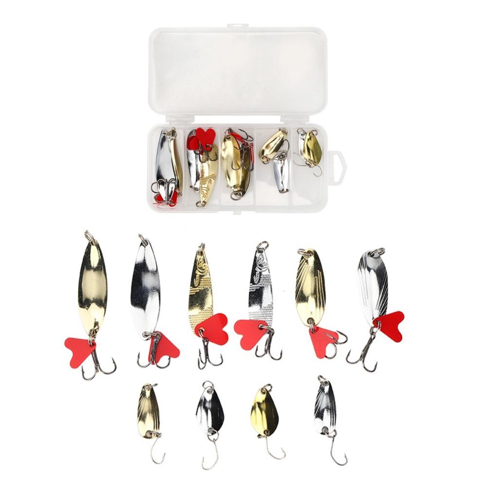 Hard Spinner Fishing Lures Set Bright Colors Fishing Lure Kit Durable Spoon Lures Kit For Trout