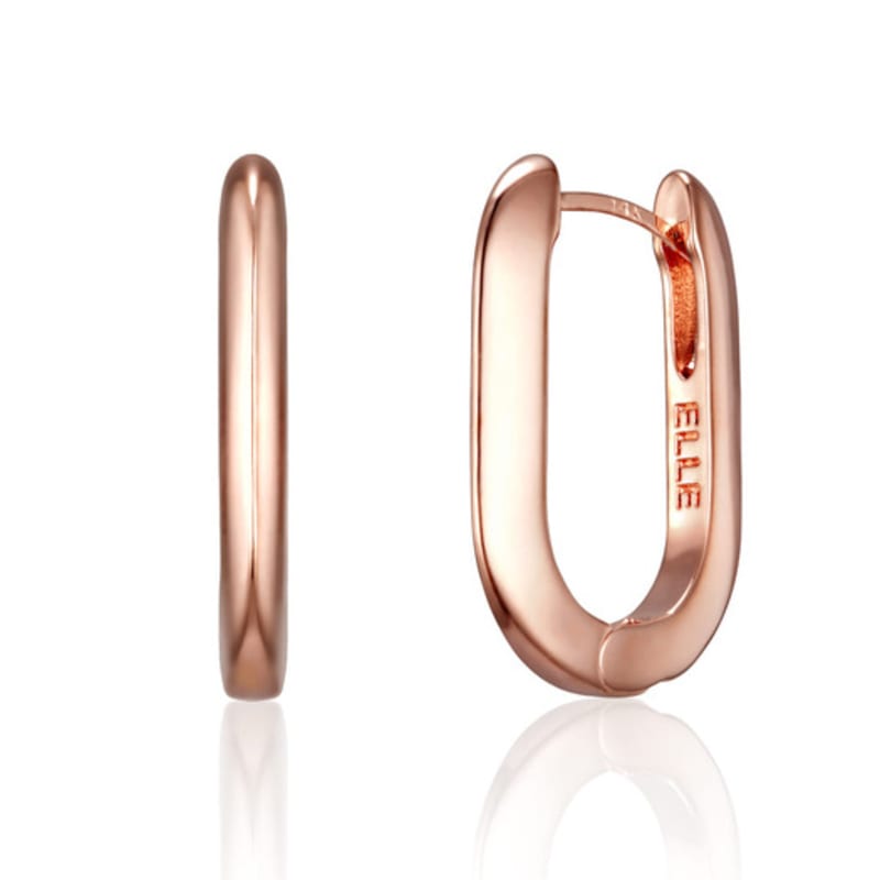 ELLE Jewelry Kolczyki Kółka Kwadratowe Basic 14K ELGPEE551