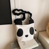 Panda Single Shoulder Bag Black White Lightweight Casual Purse For Daily Use