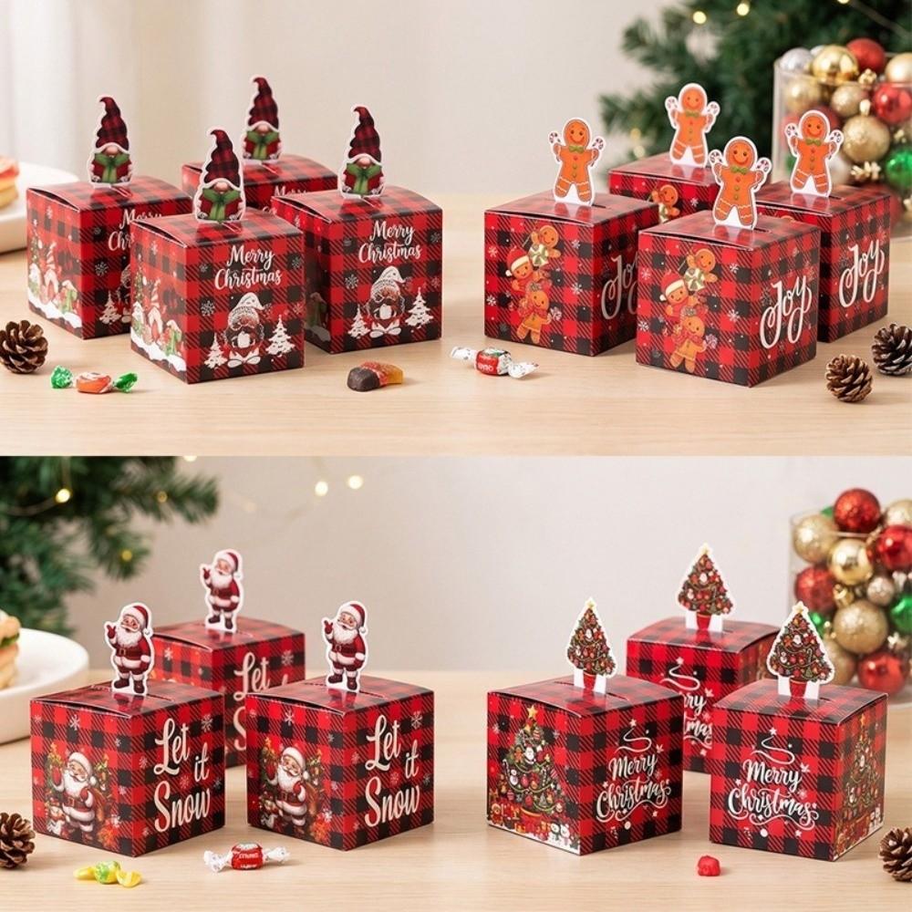 24-Pack Paper Christmas Gift Treat Box 3D Party Snack Box New Xmas Dessert Box for Xmas Event
