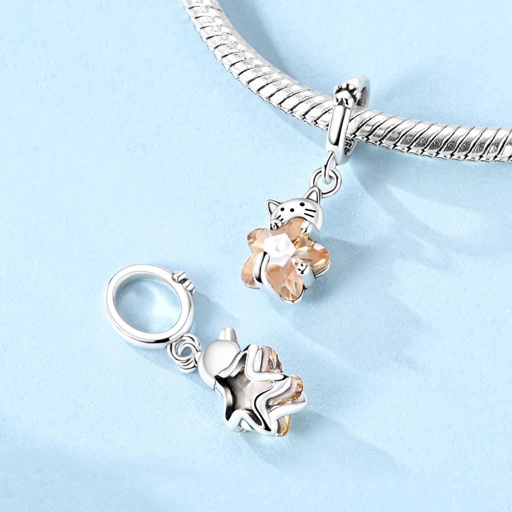 Copper Cross Birthday Stone Silicon Stop Charms Bead Dolphin Horseshoe Pendant For Original Bracelet Women Jewelry