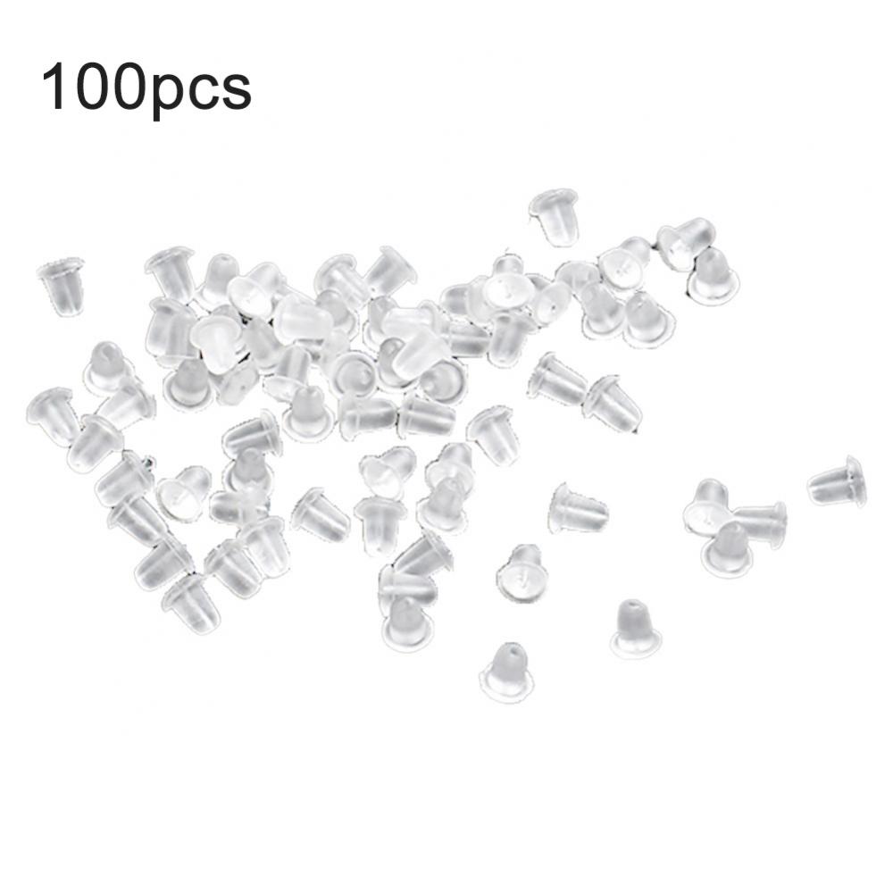 

100Pcs Clear Soft Plastic Earrings Back Пробки Earnuts Безопасный инструмент