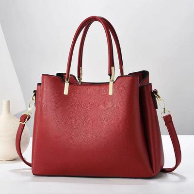 Korean Style High Texture Solid Color Soft Leather Elegant Women's Bag Trendy Fashion Shoulder Handbag