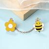 Yellow Bee and Flower Enamel Pin Cartoon Cute Insect Collect Nectar Brooches Custom Jewelry Backpack Lapel Badge Gift for friend