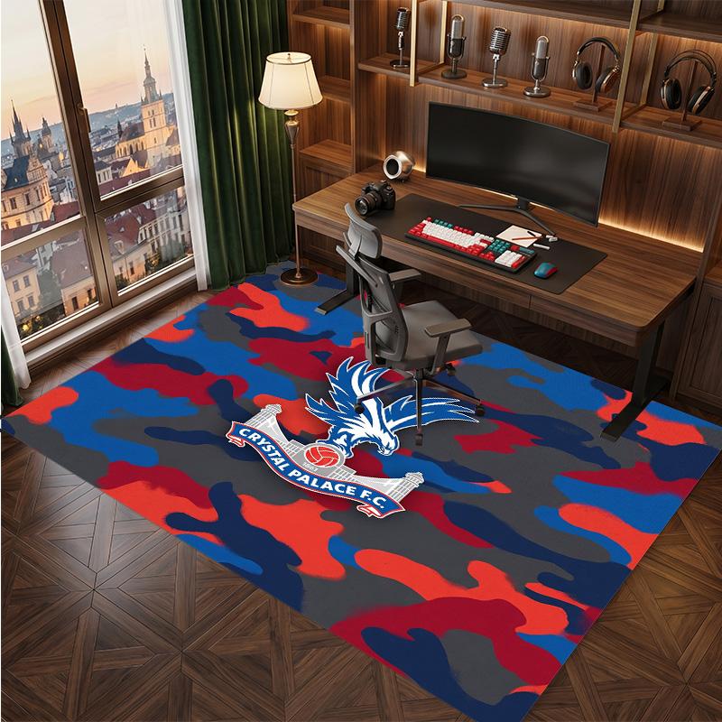 Tappeto in Velluto di Cristallo con Stampa del Crystal Palace Football, Comodo Assorbente d'Acqua Antiscivolo Tappeto per Pavimenti Interni
