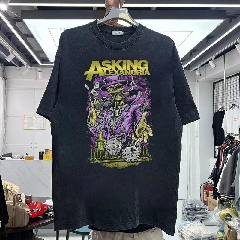 Asking Alexandria Band Skeleton 90s Black Unisex T shirt Retro Style S-5XL Unisex T-Shirt XL