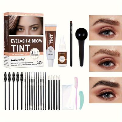 Eyebrow Dyeing Cream Set.Semi Permanent Natural Wild Eyebrows.Dye Tint Eyelash And Eyebrow Dye Cream