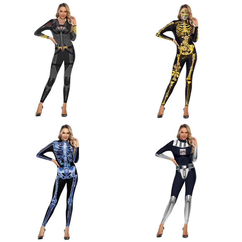 Halloween Horror Skeleton Costume For Women With 3d Print And Spandex For Halloween Parties