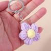 Aihua Hot New Handmade Knitted Keychain Keyring For Women Girl Cute Crocheted Flower Pendants Car Key Ring Handbag Charms Gifts