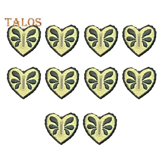 

10 шт. чехлов для пуговиц в форме сердца, съемные, не требующие шитья крючки для пуговиц Love, вышитые украшения для блузок, джинсов, одежды своими руками зелёный