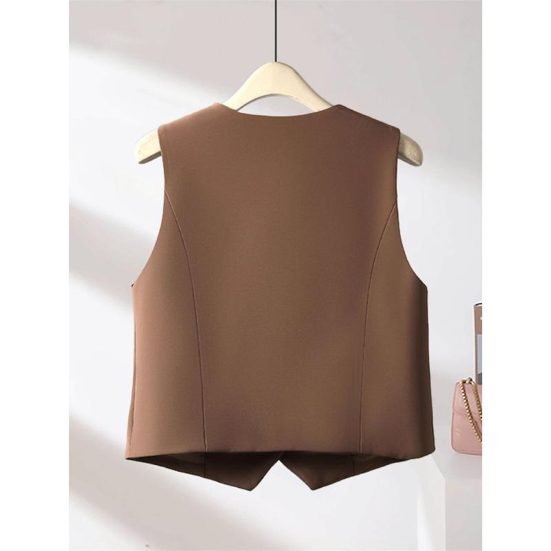 Suit Black Vest Women's Versatile Spring and Autumn New Fashion Waistcoat