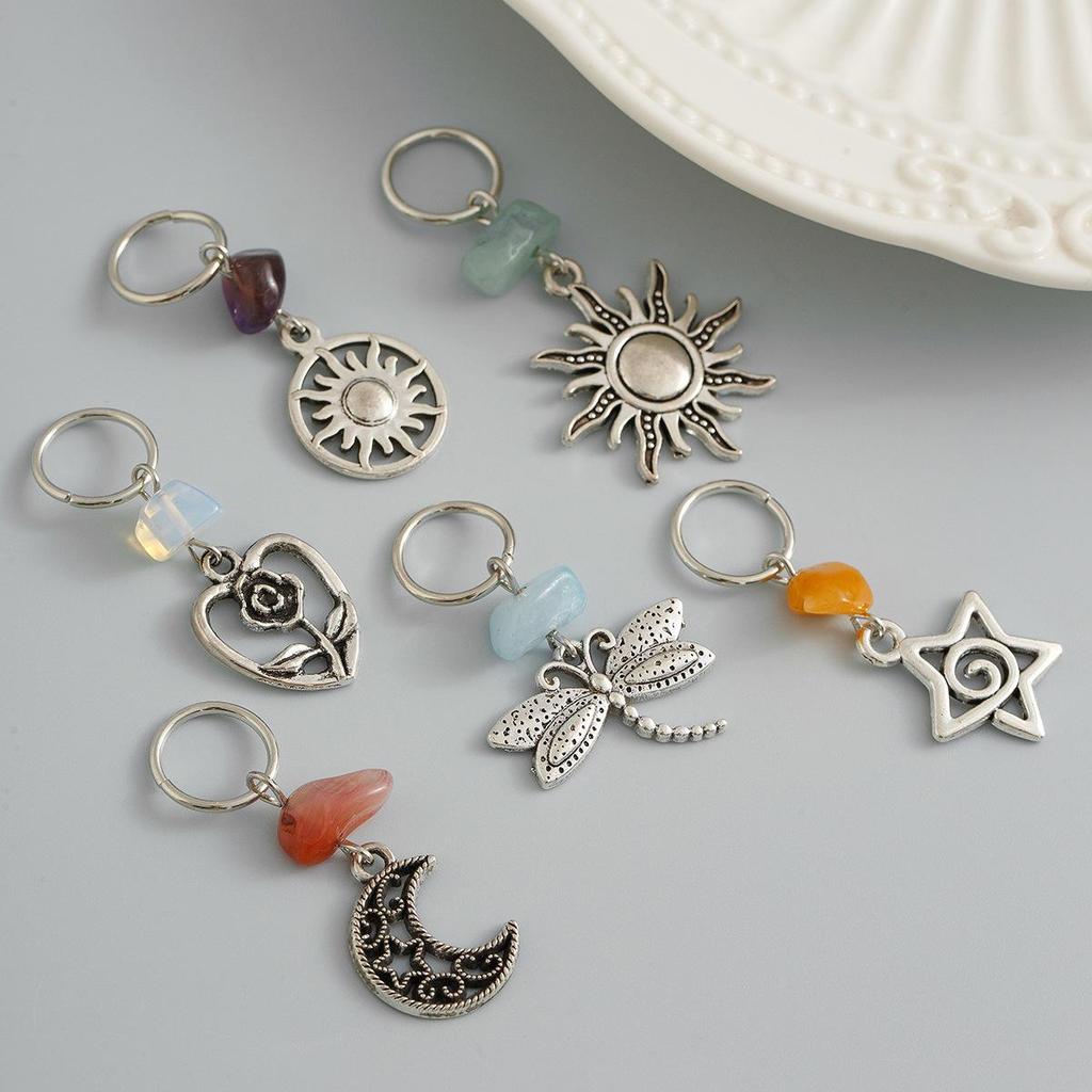 Pierścionki do włosów z wysokiej jakości stopu, plecione: Letnie akcesoria do dredów w stylu hip-hopowym