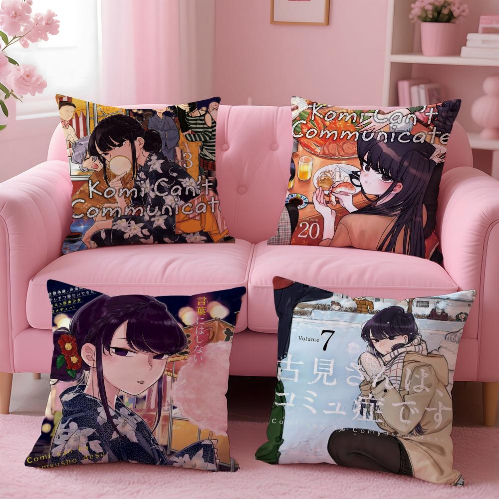 K-Komi Can't Communicate Cushion Cover Comfortable Reversible Pillow Cover Ideal for Car Sofa Bedroom & Beyond