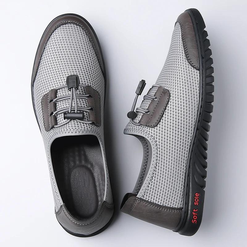 Fashion Breathable Men's Mesh Sneakers Lightweight Running Shoes Non-Slip Rubber Sole Summer Shoes Comfortable Walking Footwear Trainers