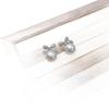 Sparkling Bow Stud Earrings With Natural Australian Mother-of-Pearl Pearl Cubic Zirconia Women