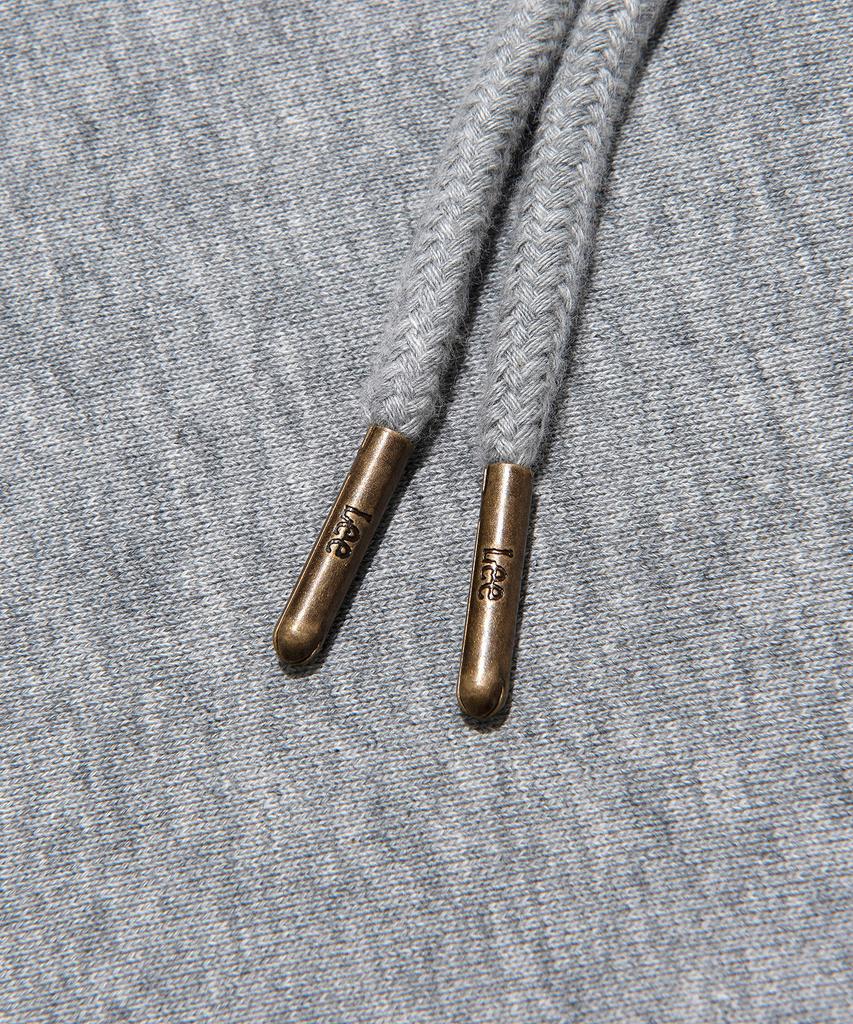 Denim Applique Logo Hoodie Gray