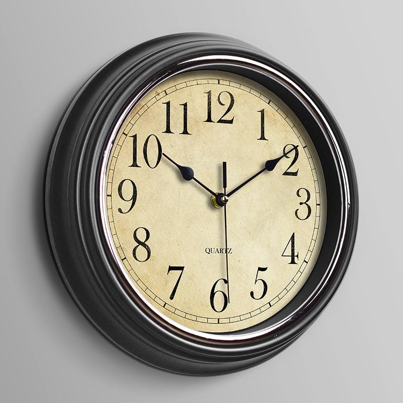 Wall Clock Retro Round Shape Home Living Room Study Room Decoration Supplies