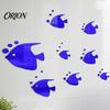 Marine Life Home Decor Fish Mirror Wall Stickers, Self Adhesive Ocean Decals, Removable Stickers 3D Art for Living Room Bedroom Bathroom Tile