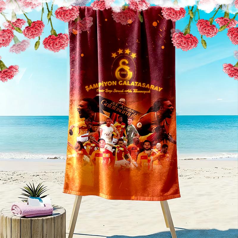 Asciugamano da Spiaggia Galatasaray SK Adatto per Viaggi, Attività all'Aperto, Piscine, Yoga, Surf, Campeggio, Escursionismo, Palestra