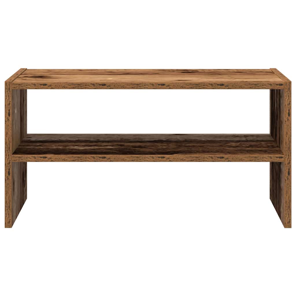 Stackable Shoe Rack Vintage Wood Look 60 X 30 X 30.5 Cm
