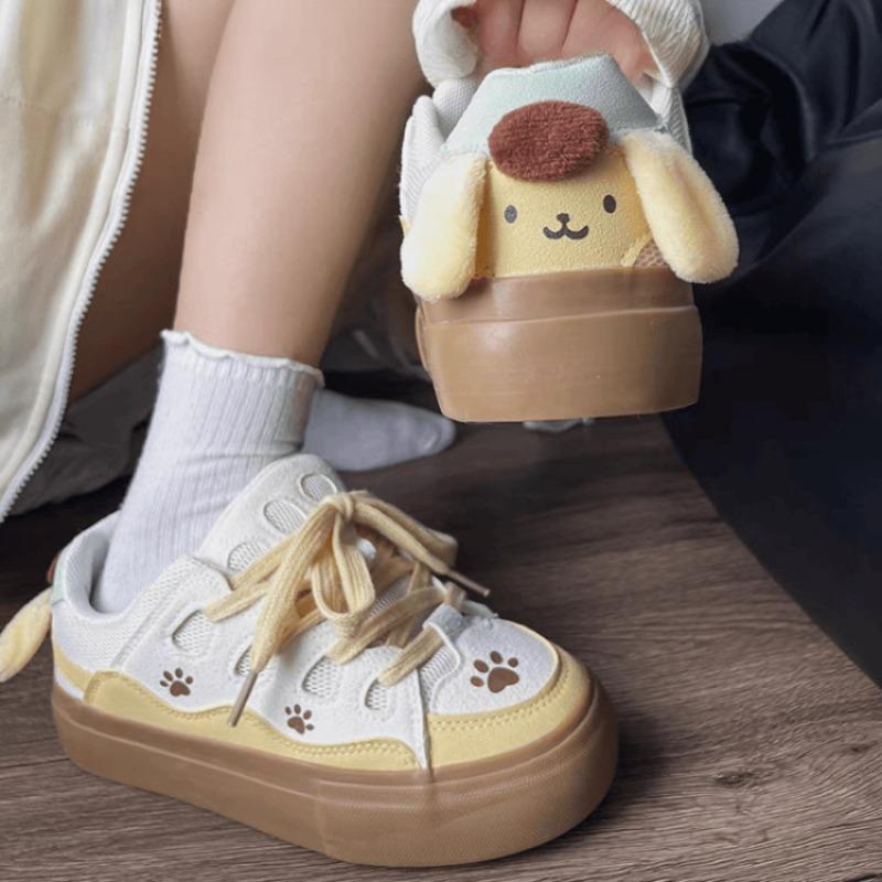 Bread shoes women's spring and autumn platform milk yellow niche design student versatile skateboard shoes cute pudding dog shoes