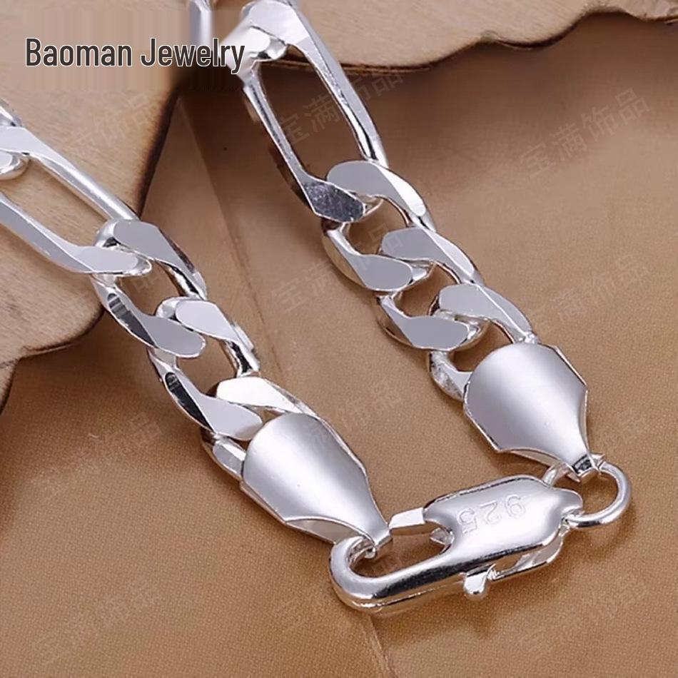 Modna bransoletka unisex trzy w jednym o prostej osobowości, platerowana srebrem próby 925