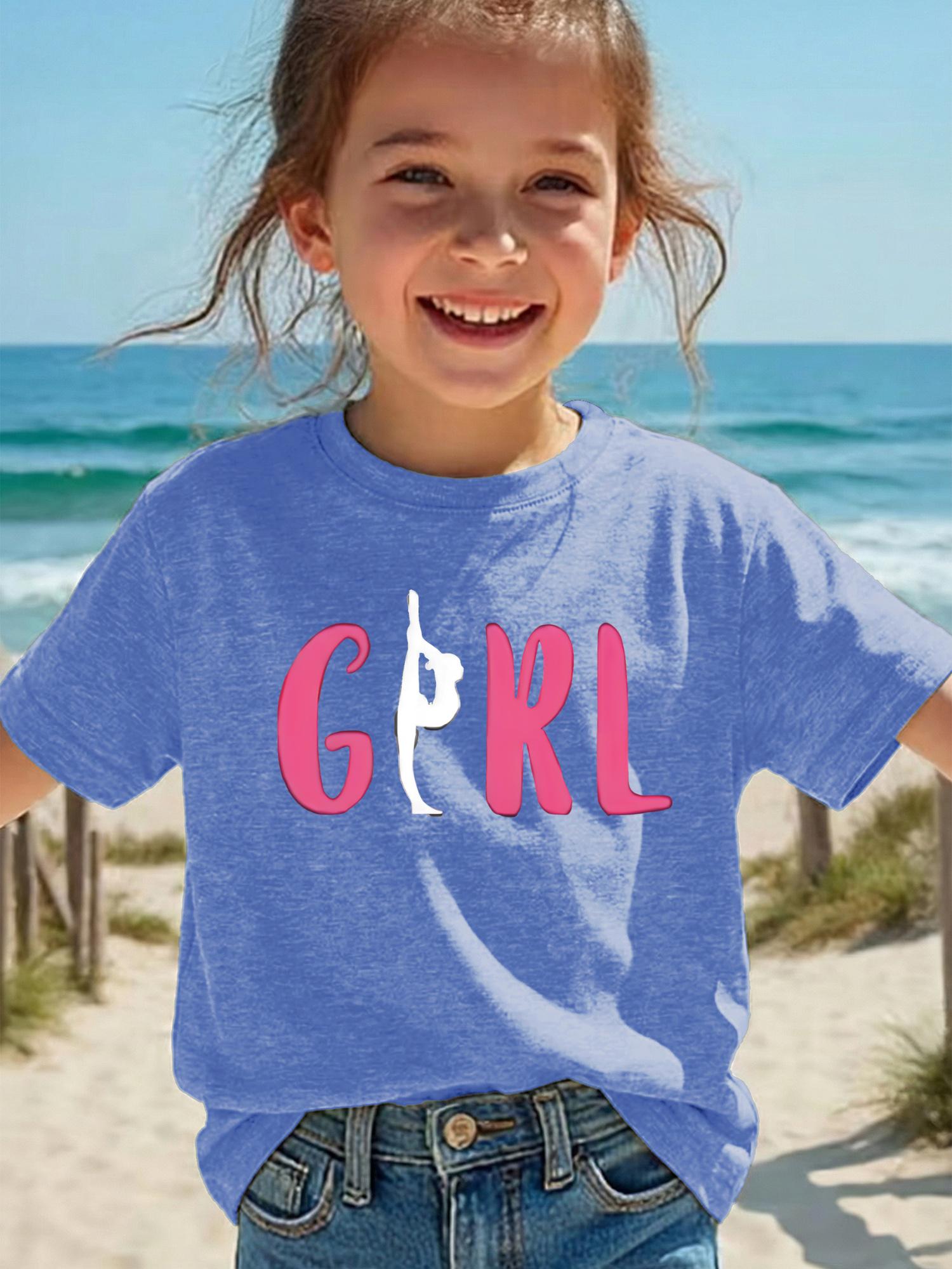 

Spring and summer girls casual sports T-shirt short-sleeved energetic girl graphic T-shirt 100