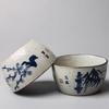 Exquisite Hand Painted Blue and White Coarse Pottery Ceramic Gongfu Teacup Set for Pu Er Tea Ceremony Small Cups Chinese Teaware