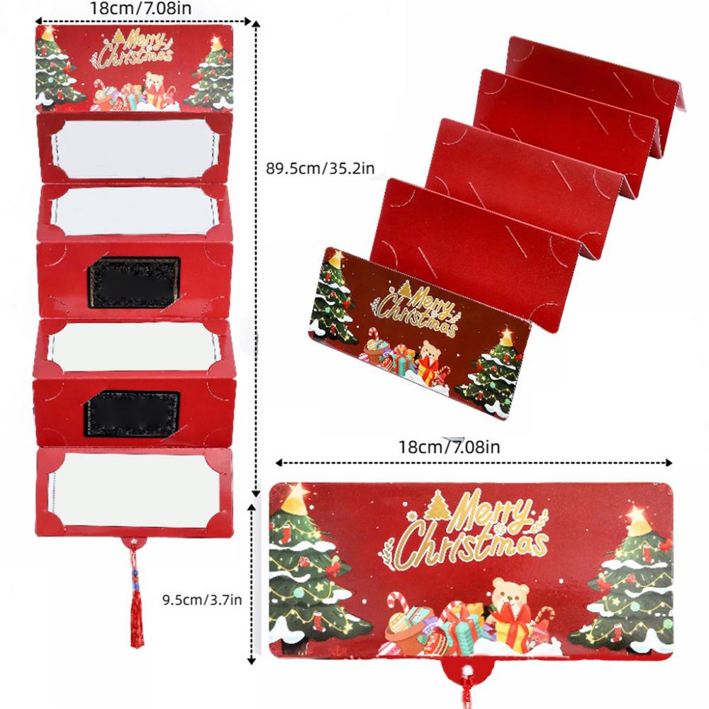 

Christmas Cash Envelopes 7-Slot Seasonal Scene Prop Christmas Cash Envelope Card Holder For Gathering Travel Under Tree Bedside 01 красный