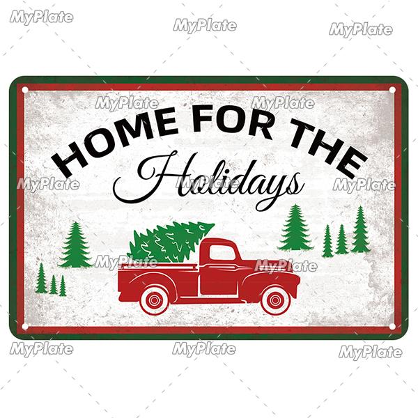 [MyPlate] Christmas Metal Sign Vintage Tin Sign Bar Decorative Plaque Home Decor Bar Wall Sticker Party Poster Gift