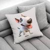 Bull Terrier Dog Puppy Throw Pillow Case For 45x45cm 40x40cm 55x55cm 50x50cm 30x30cm Square Car Pillowcase Shell