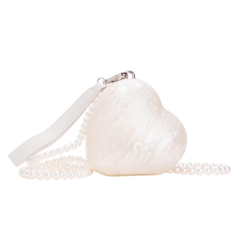 Heart-Shaped Acrylic Evening Crossbody Bag for Women