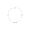 Bracelet - Pearls & Colors - 3 Freshwater Cultured Pearls 7-8 Mm - 925 Sterling Silver - Length 18 Cm