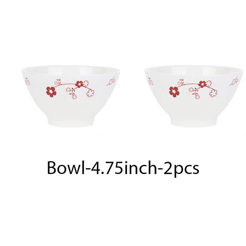 SHUNXIANG Ceramic Tableware Set Chinese Style Flower Vintage Plates Bowls Dessert Dish Spaghetti Plate Kitchen Dinnerware