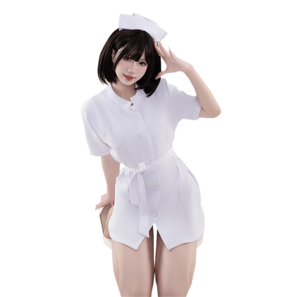 Cosplay Erotic Nurse Uniform Nurse Sexy Cosplay Extremely Naughty Angel In White Coat Maid Cute Temptation Moe Bondage Sensual Underwear Lingerie One