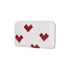 Bottega Veneta Intrecciato Woven Heart Design Zipper Around Leather Wallet Women Wallet Chalk-White Deep-Red 814674V57O39140