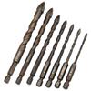 Hexagonal Handle Cross Glass Drill Bit for Ceramic Tile Drilling Baking Yellow Spiral Ceramic Wall Drilling Overlord Diamond Too