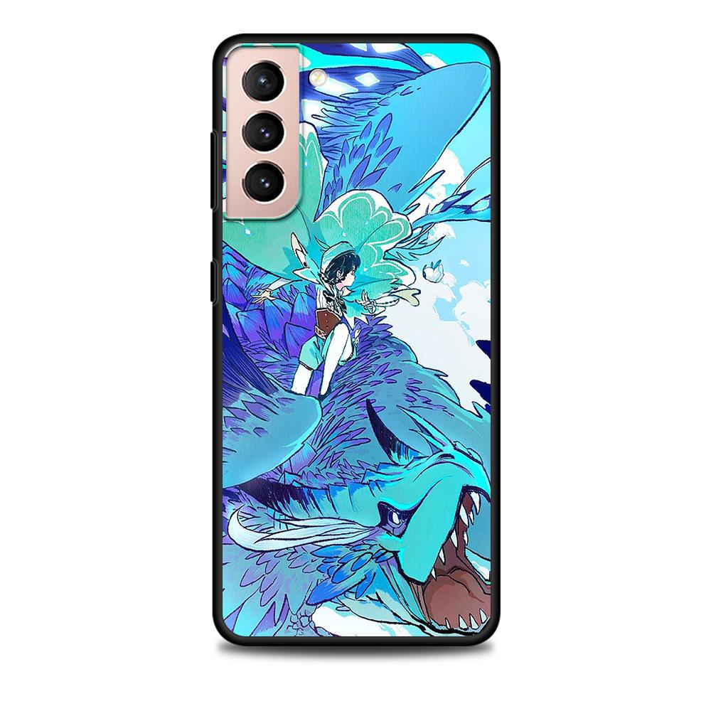 Genshin Impact Game Case for Samsung Galaxy S22 Ultra Phone Cover S21 S20 FE S10 5G S9 S8 Plus S10e S7 Edge Black Soft Silicone