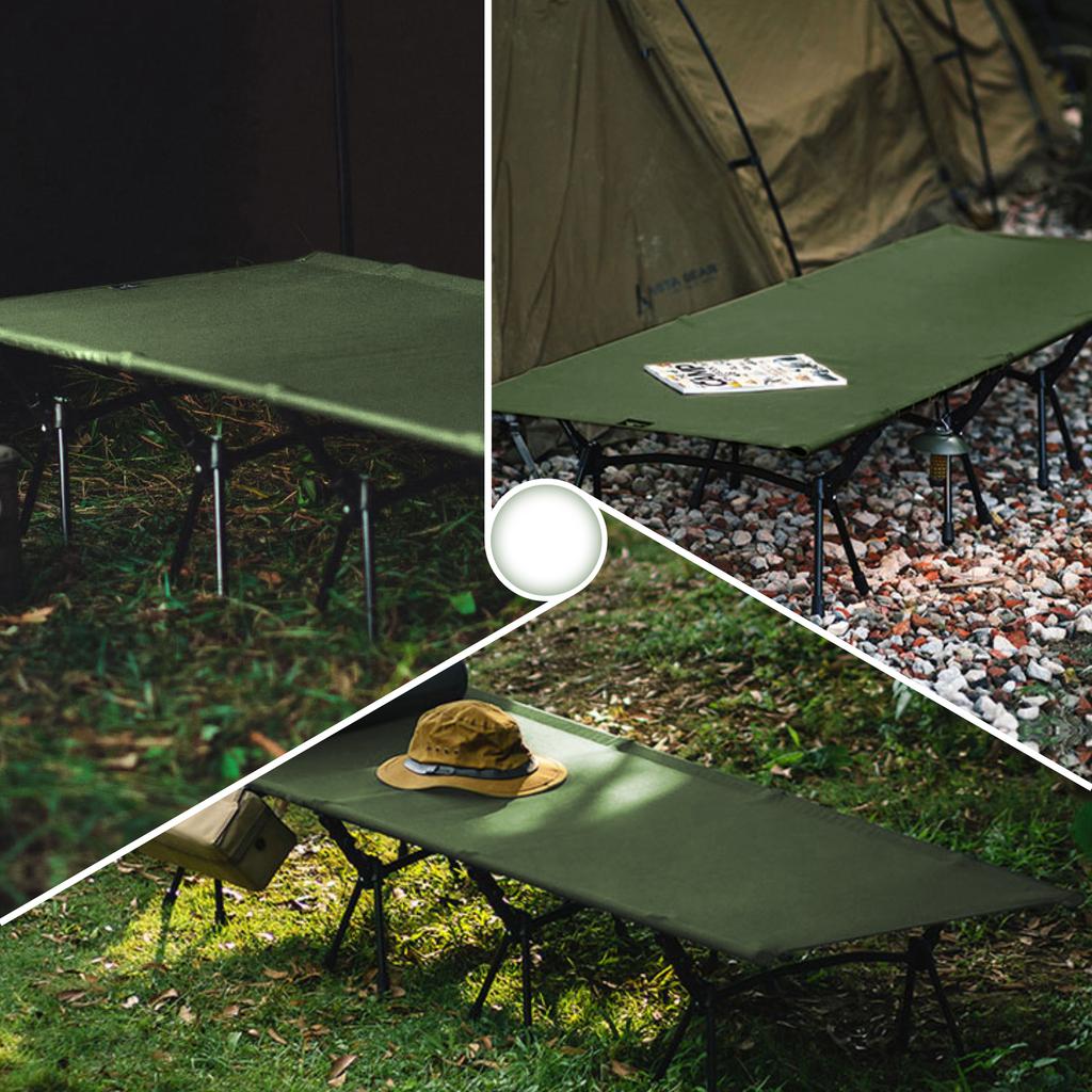 TOMSHOO Folding Camping Cot with Leg Extenders Portable Camping Sleeping Cot Outdoor Bed for