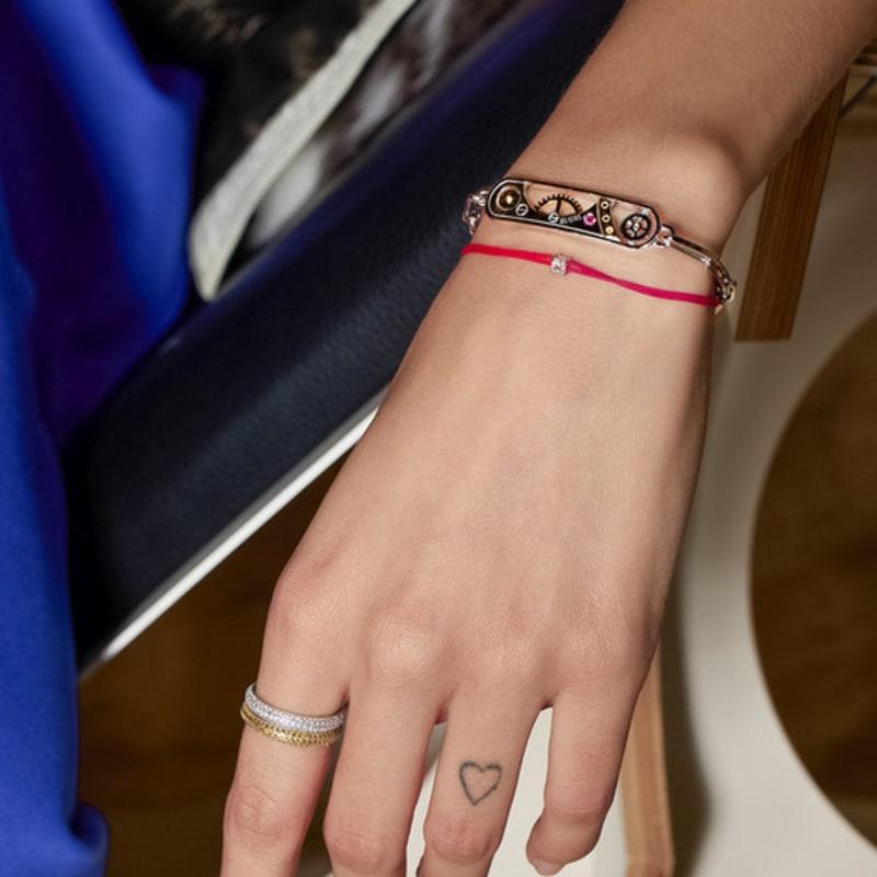 BE/GINS Larin Asher Silver Bracelet Red Pink