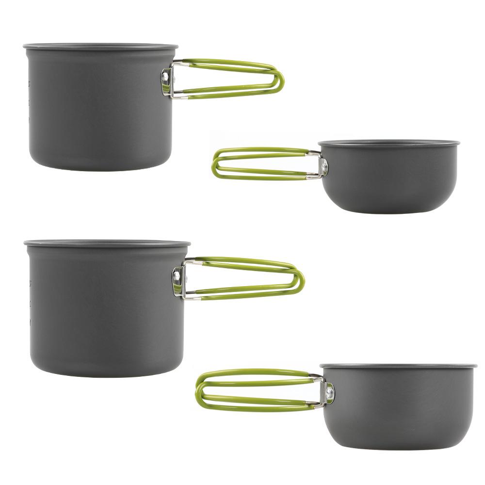 Outdoor Aluminum Alloy Cookware Set DS-201 Camping Pot Set Portable for 23 People 4-Piece Cookware Kit Direct Supply