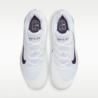 Nike Court Air Zoom Vapor 12 HC Weiß Volt Dunkle Rosine