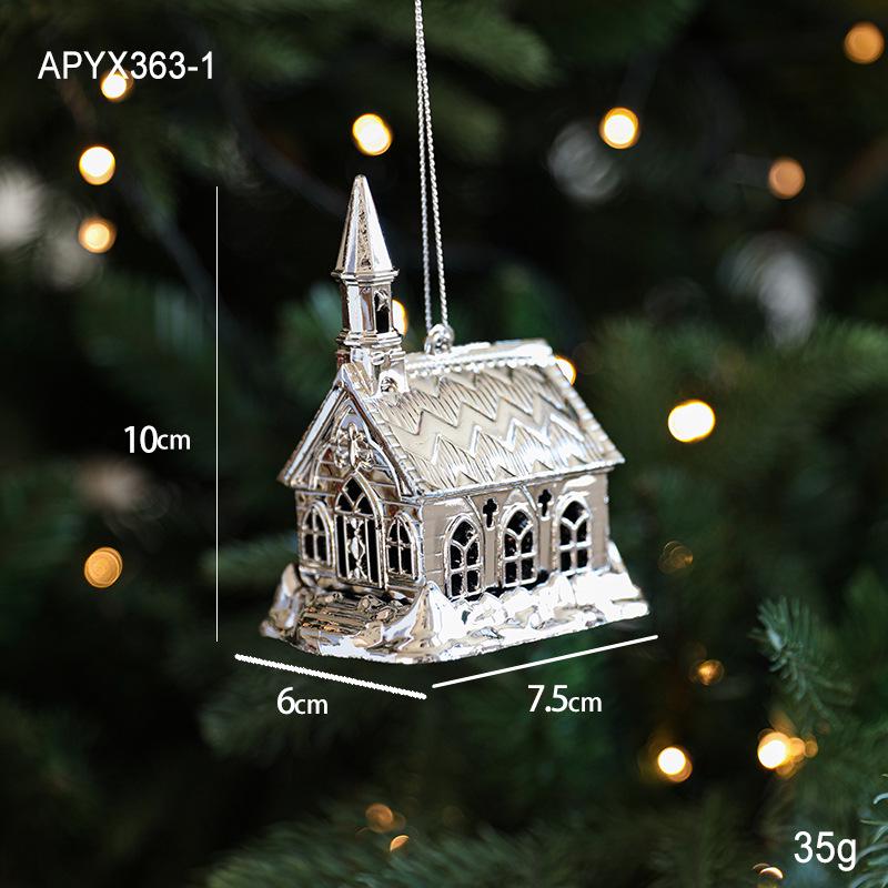 Silver Irregular Electroplated Christmas Tree Ornaments - Glossy Plastic Pendants In Stock
