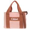 Chloe Shoulder Tote C20274 Chloe Adult Size Women's Bag, 2-Way Bag, Handbag, Corduroy, Pink, 454, Kids, [Used]