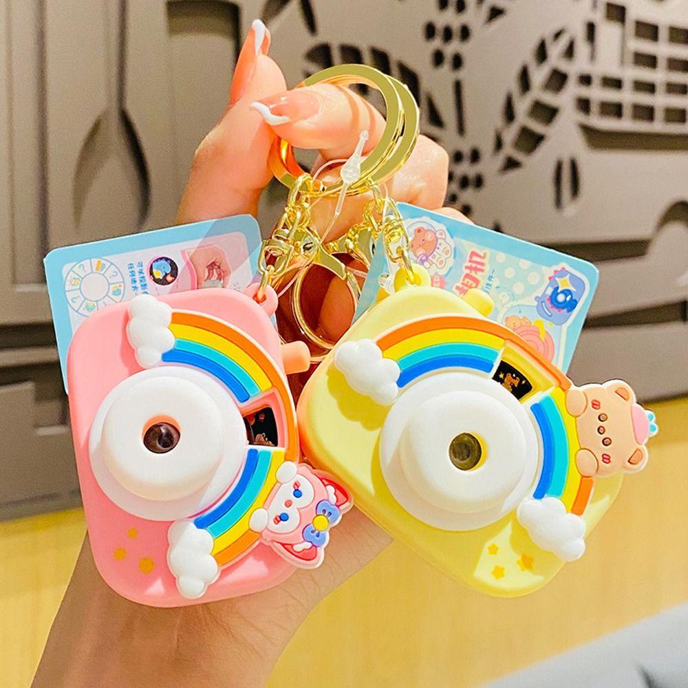 

Pendant Cartoon Projection Camera Toy Rainbow Projection Camera With Flashlight Camera Keychain