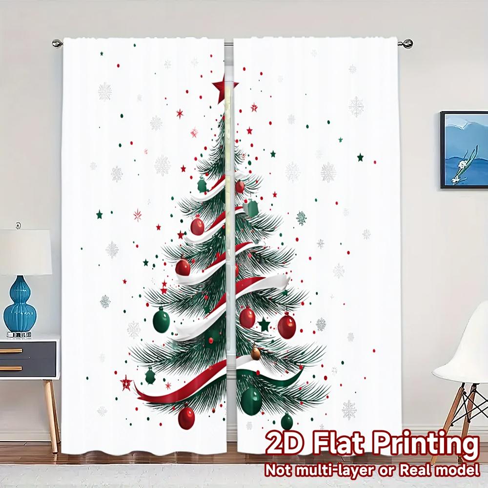 

2D Flat Printing JIT 2pcs Curtains (Without Rod) Festive Whirl Print Popular Curtains Versatile Polyester Curtains Decorations 100*130 HOOK 1pcs