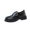 Black French Thick Heel Platform Small Leather Shoes Women's 2025 New Autumn and Winter Versatile Retro Height-increasing Mary Jane Single Shoes