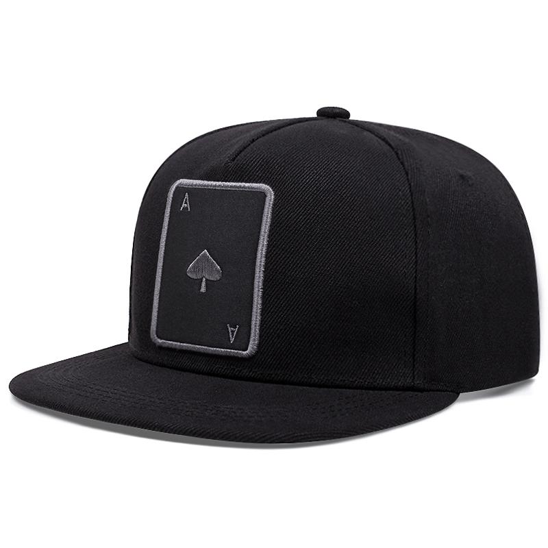 New Trendy Flat Edge Hat Poker A Hip Hop Hat Outdoor Cycling Skateboarding Hat Sports Leisure Sunshade Neutral Baseball Hat